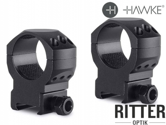 HAWKE Tactical Zielfernrohrmontage für Weaver / Picatinnyschiene 30mm Mittelrohr - Hoch